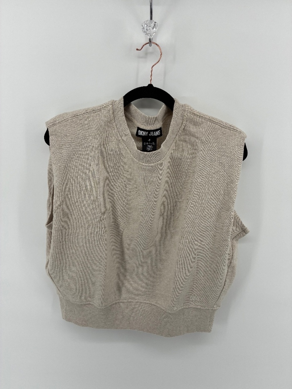 DKNY Beige Taupe Sleeveless Sweat Tank